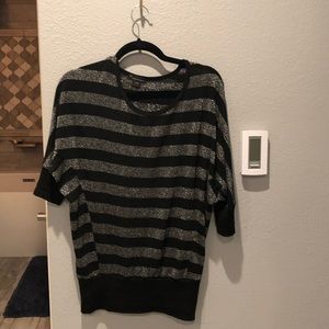 Glitzy black and silver top